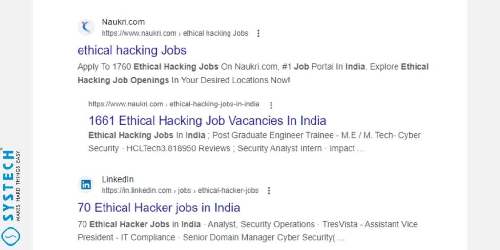 ethical hacking course jobs