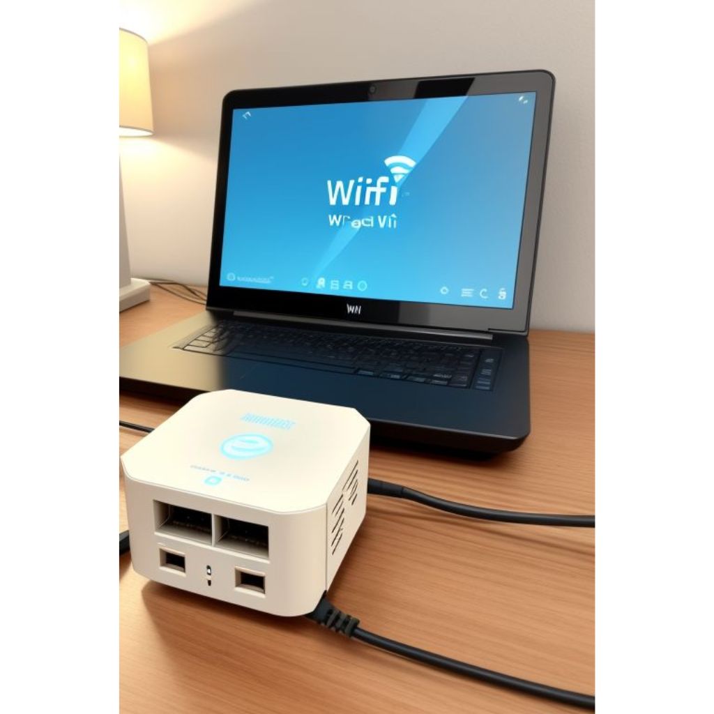 showing a picture of wifi router and powerbank