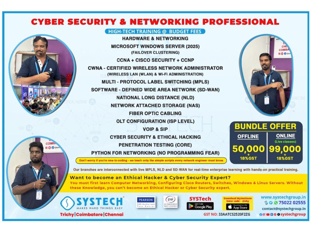 Cyber Security & Networking Professional Course Fees