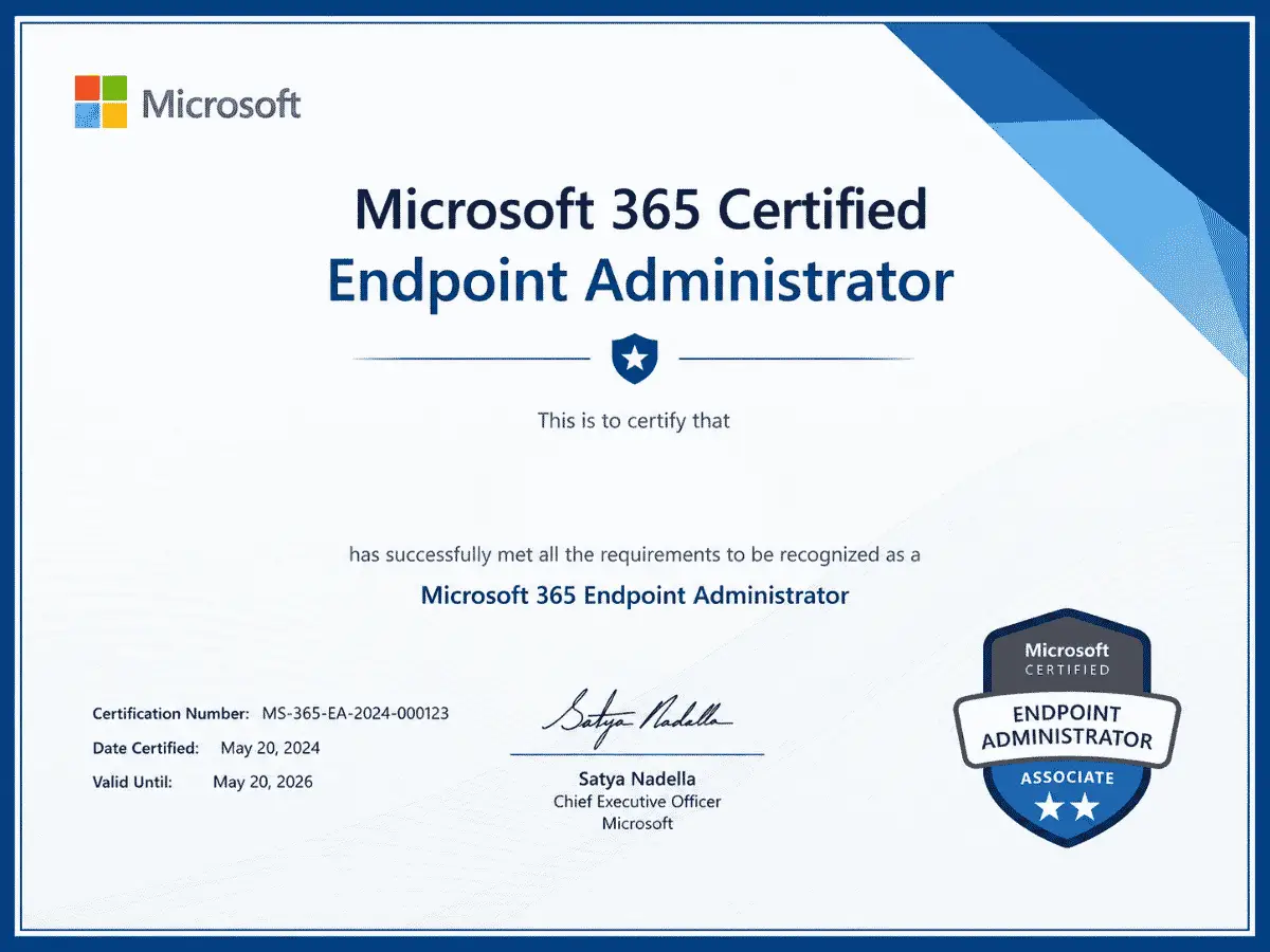 microsoft 365 endpoint administrator certification course