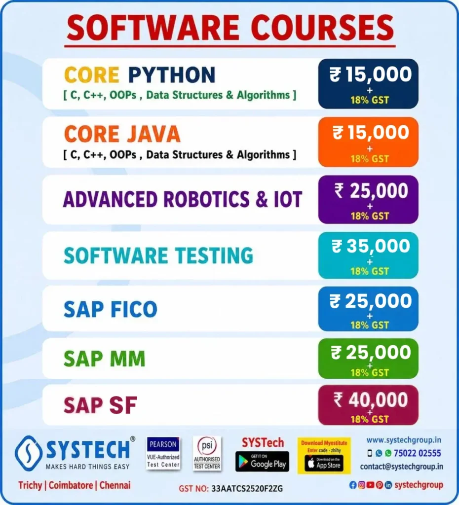 systech software course fees details